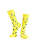 Yellow women\'s socks with palm trees SD25 - Online store - Boutique